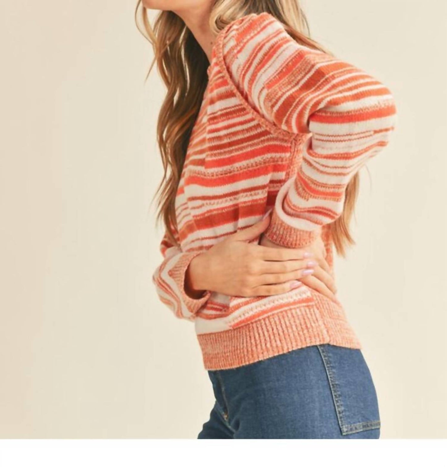 &Merci - Puff Shoulder Striped Sweater