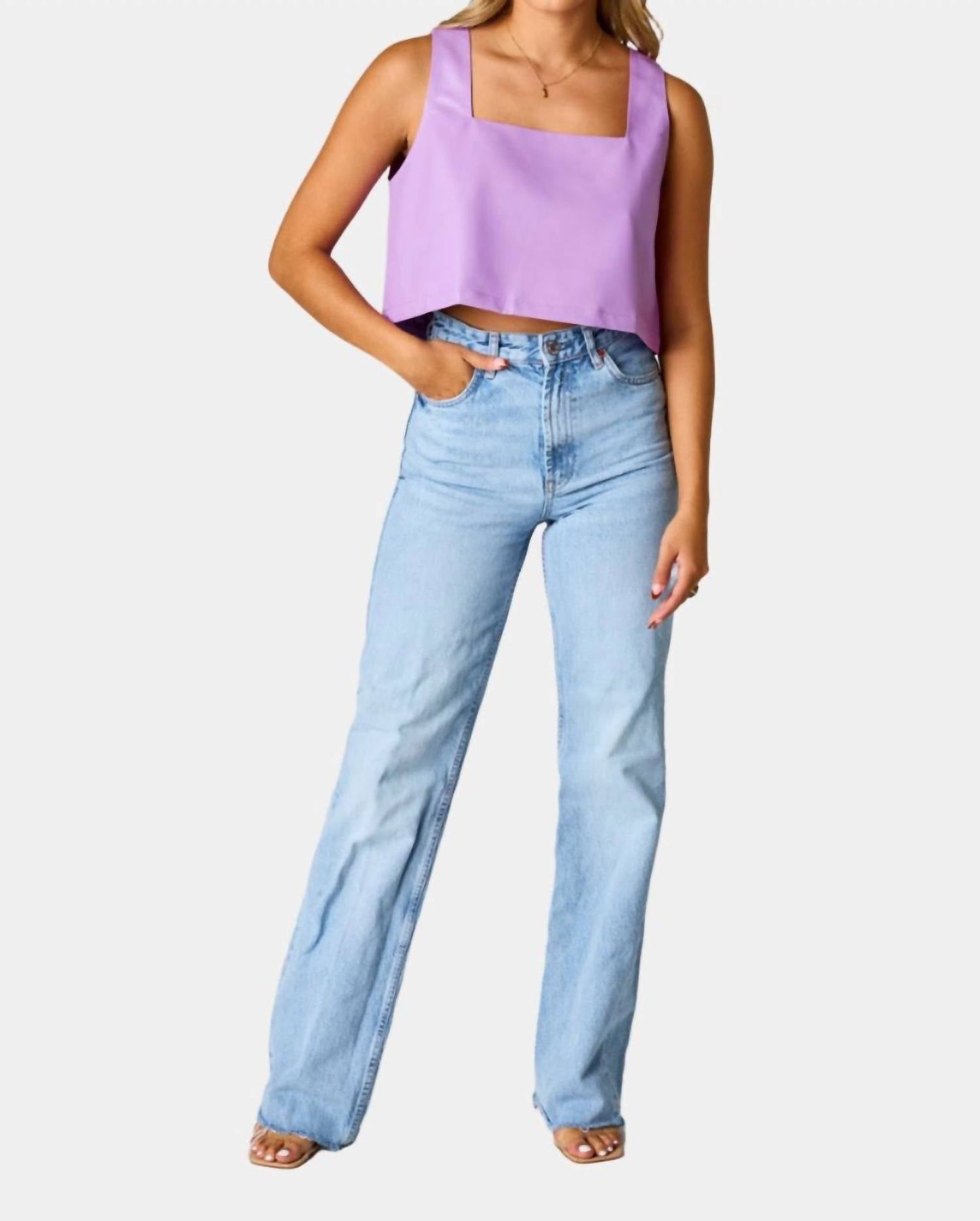 Buddylove - "it's Game Day!" Purple Faux Leather Crop Top