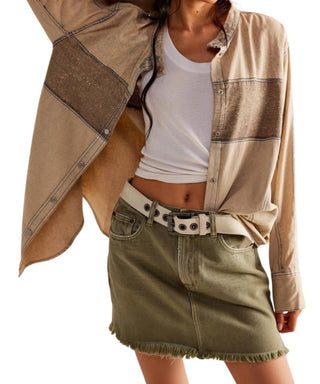 Free People - Moto Color Block Shirt