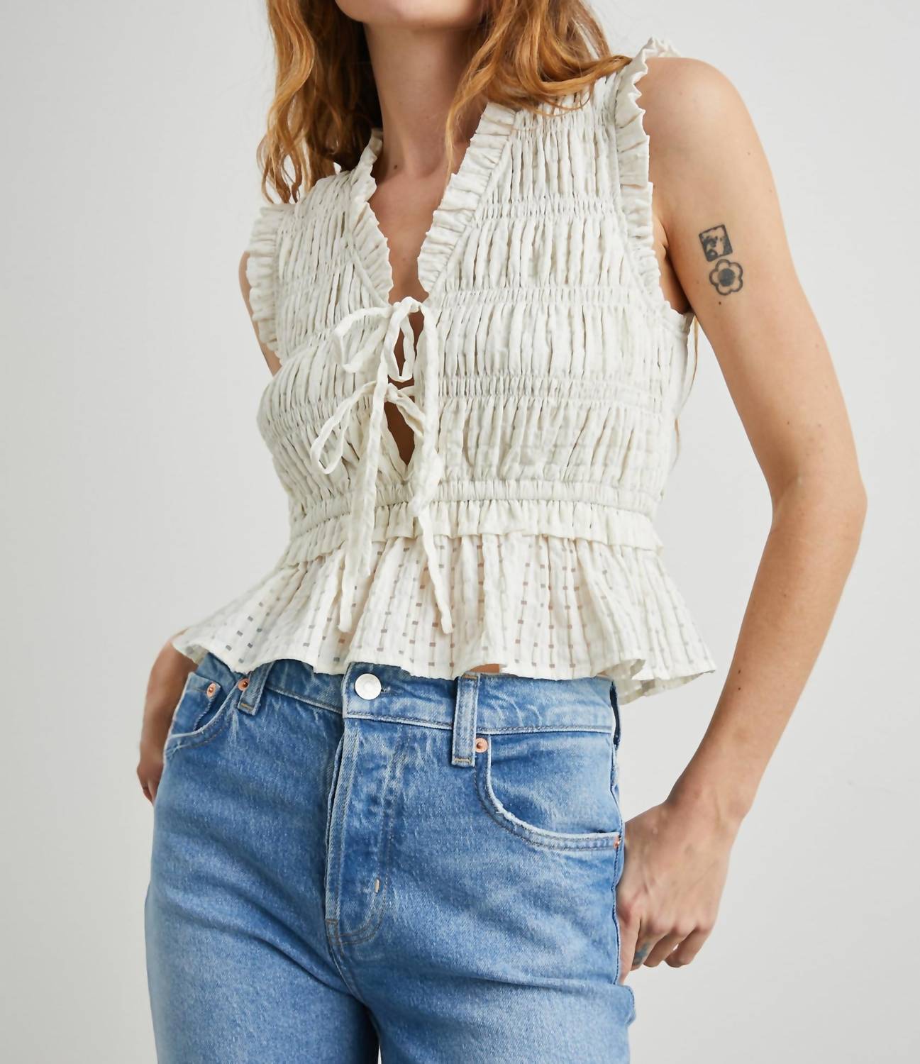Mustard Seed - Smocked Tie Top