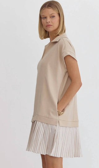 Entro - taupe t-shirt dress