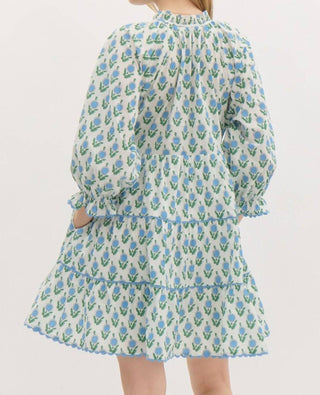 Entro - Tiered Scalloped Floral Mini Dress