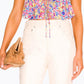 For Love & Lemons - SASHA FLORAL-PRINT CUTOUT CROPPED TOP