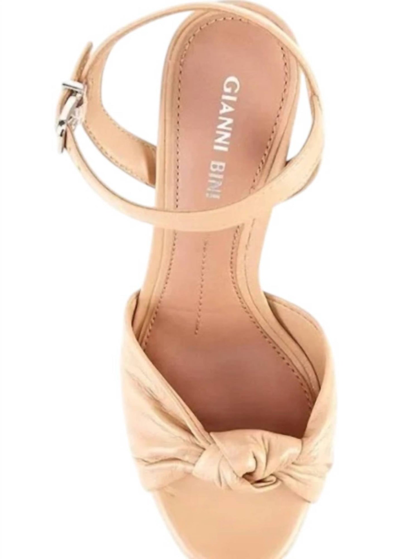 Gianni Bini - Women's Hartliye Leather Knot Ankle Strap Platform Sandals