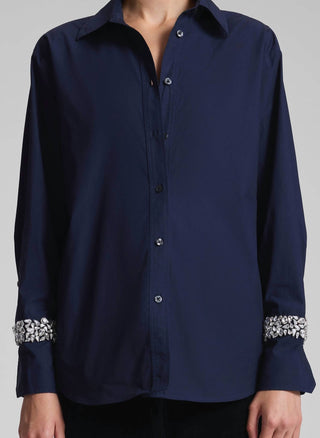 A.L.C. - Calvin Crystal Embellished Long Sleeve Shirt