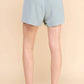Allie Rose - Soft & Airy Rolled Cuff Short Sleeve Top And Adjustable Short