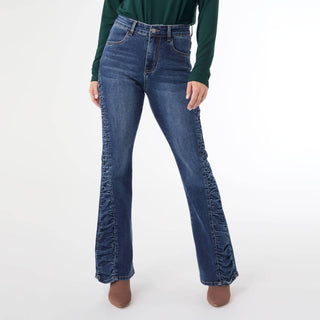 Coco + Carmen - EverStretch Flare Jeans with Side Rouching
