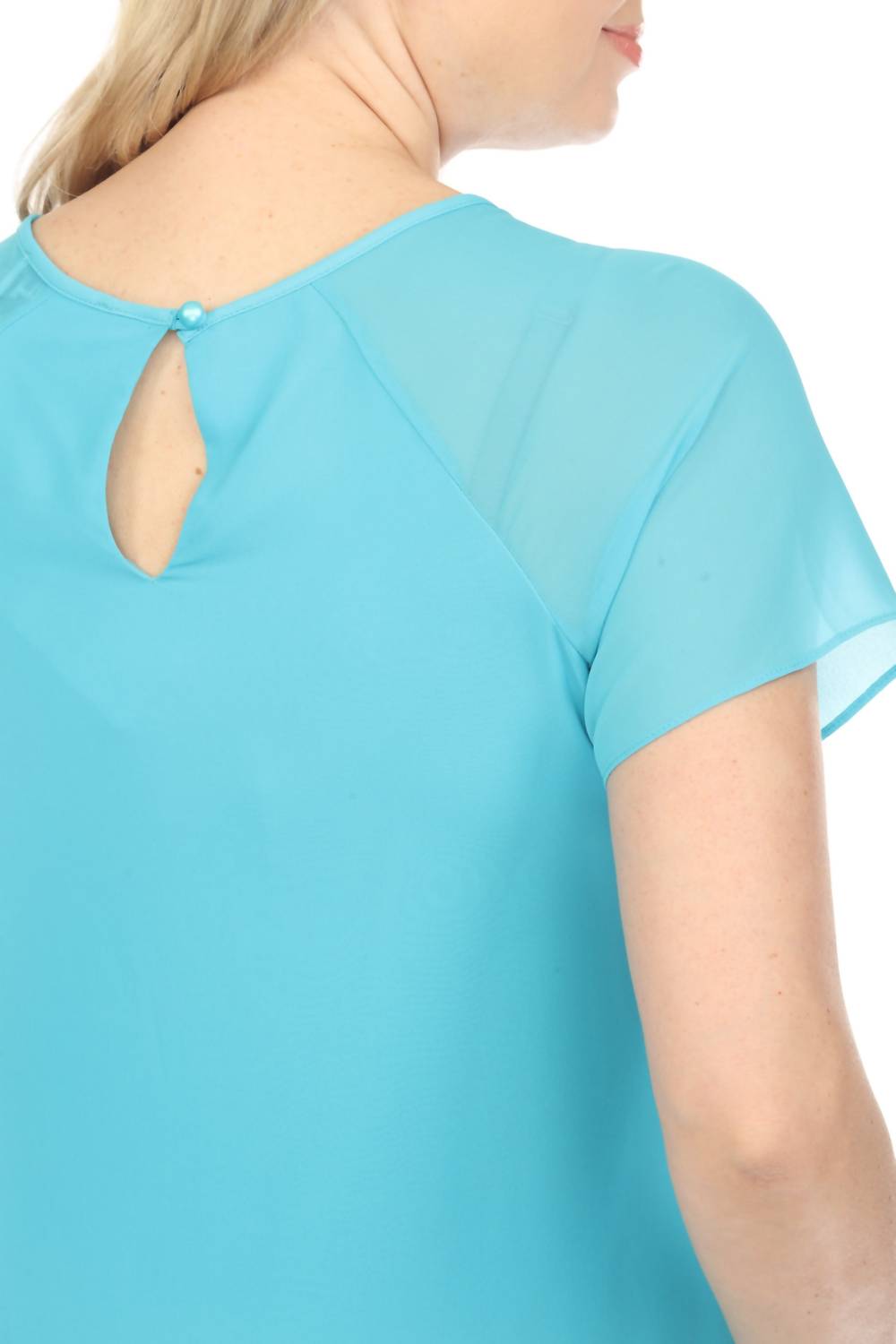 Joseph Ribkoff - Asymmetric Chiffon Layered Short Sleeve Trapeze Dress
