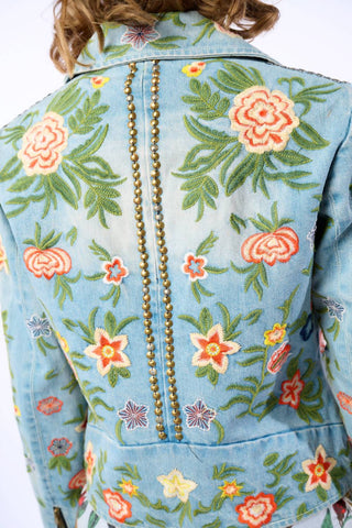 Aratta - Lucinda Embroidered Motorcycle Jacket