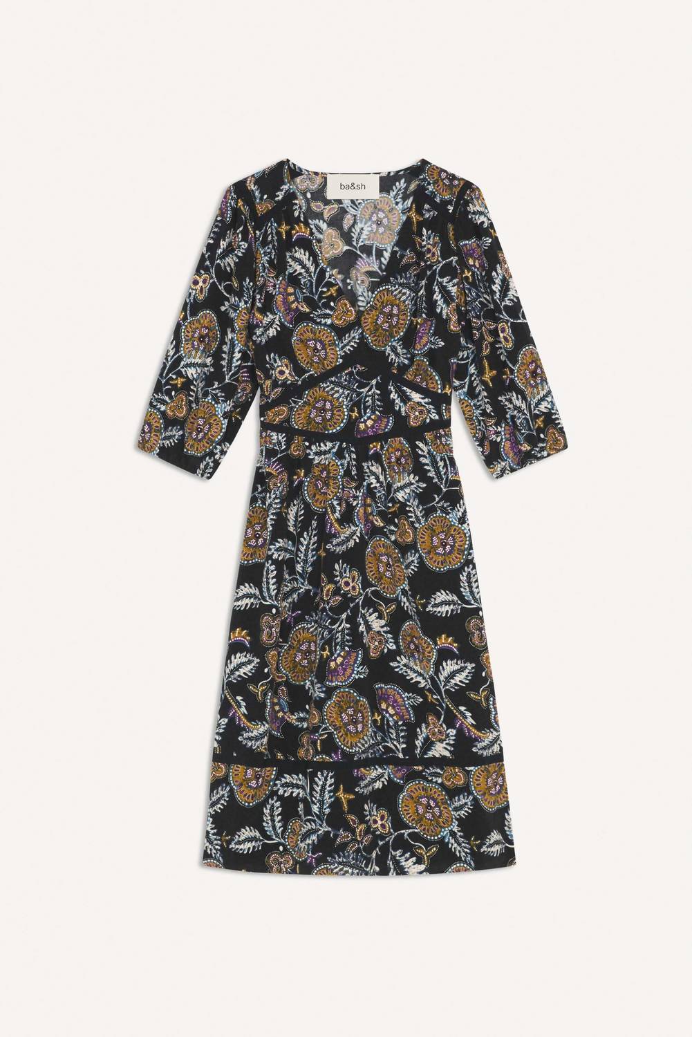 Ba&Sh - VIENNE MIDI V NECK DRESS