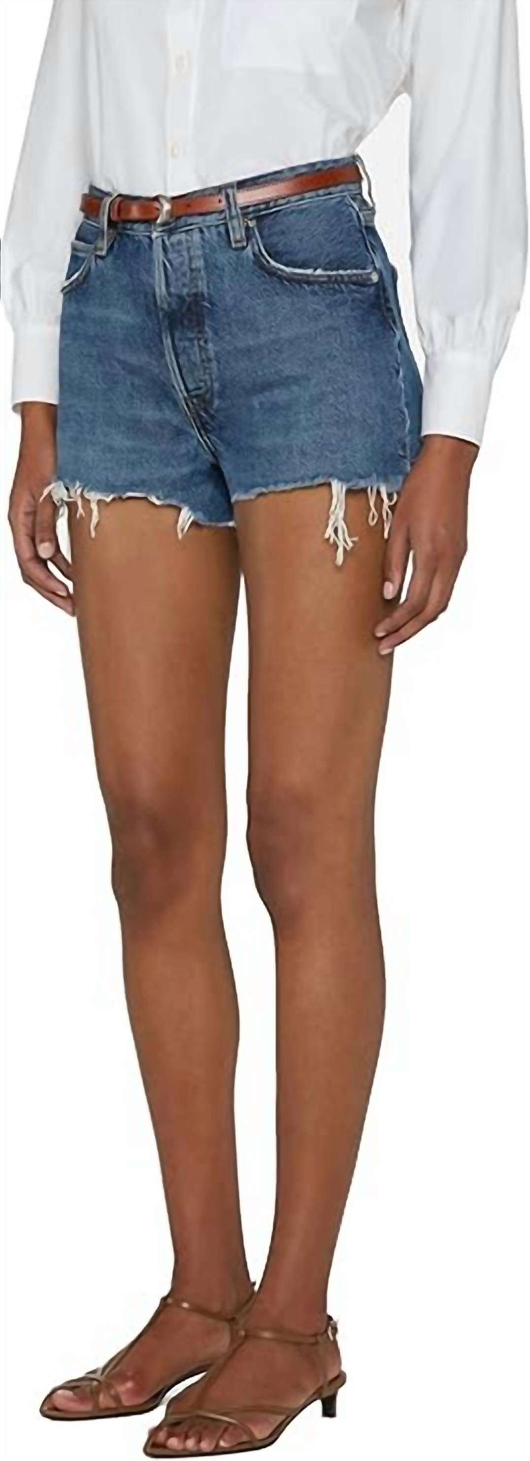 Frame - Dare Short Frayed Hem Jean Shorts