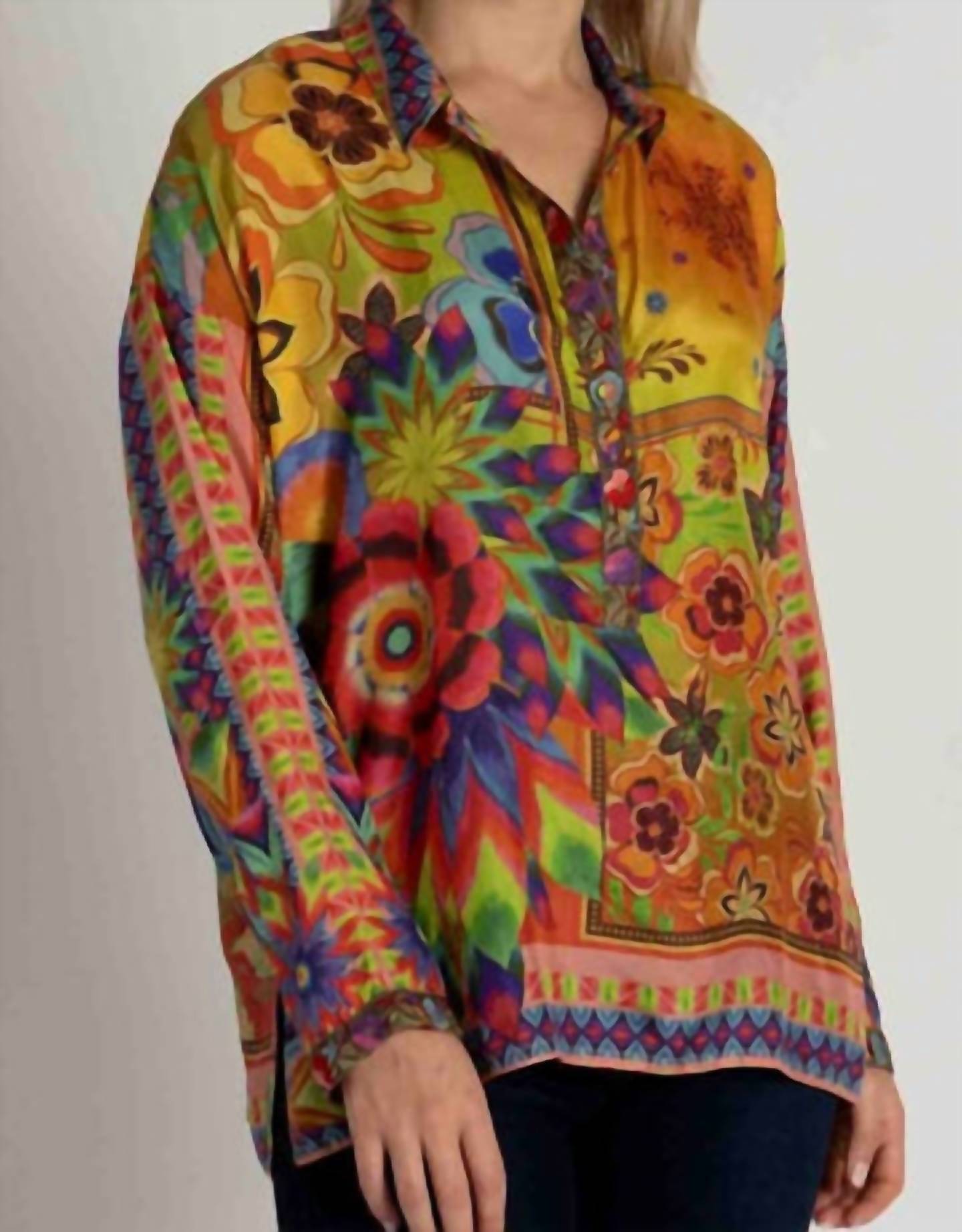 Johnny Was - Women's Slim Audrey With Trim Button Down Shirt