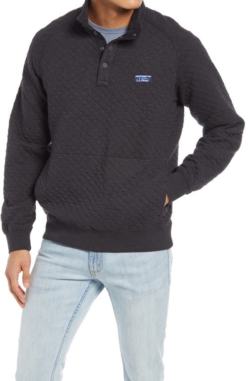 LLBean Men's Quilted Crewneck Sweatshirt - Dark Charcoal Heather