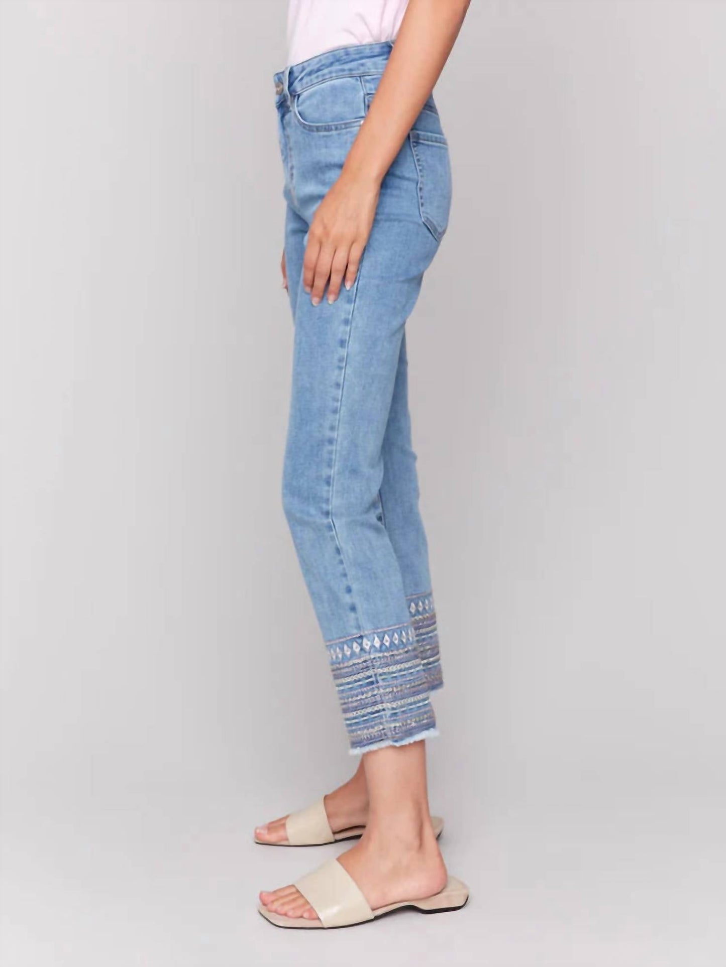 Charlie B - Embroidered Hem Jeans