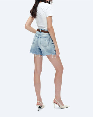 Bayeas - Bella High Rise Button Fly Distressed Denim Shorts