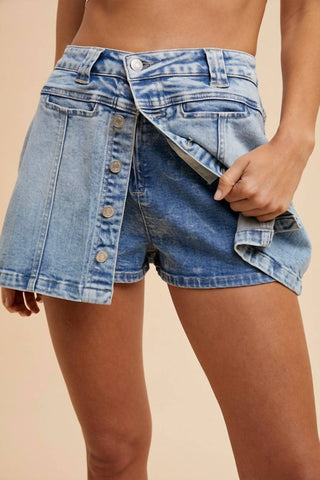 Anniewear - Katelyn Button Mini Skort