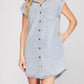 Trendsi - She + Sky Full Size Folded Cuff Button Down Washed Twill Shirt Dress Plus Size