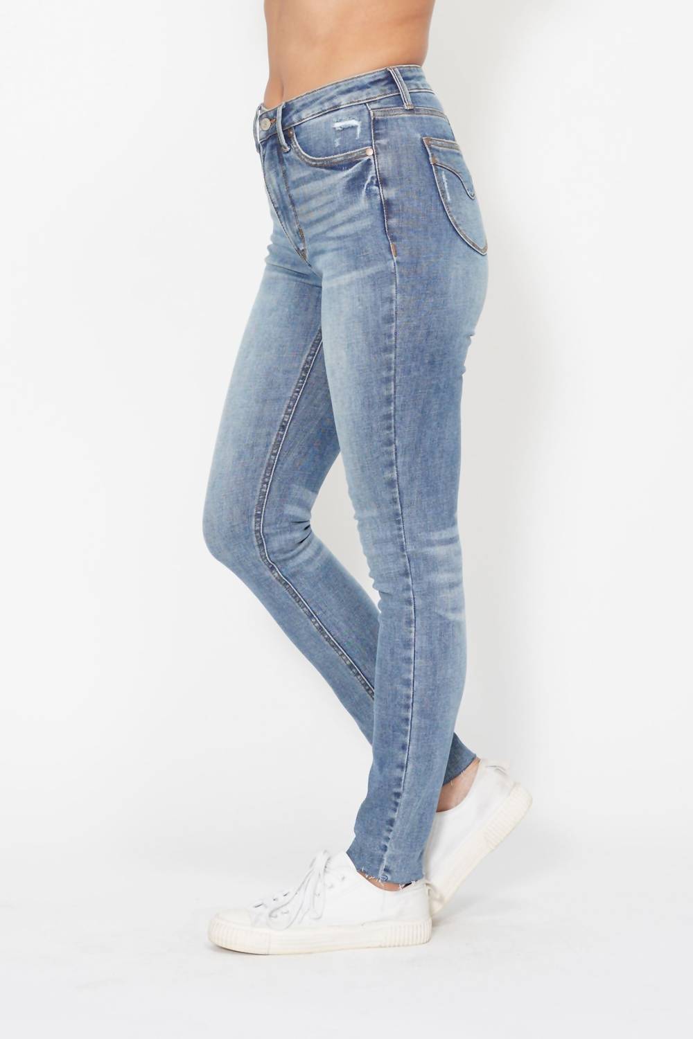 Judy Blue - High Waisted Tummy Control Vintage Shield Pockets Skinny Jeans