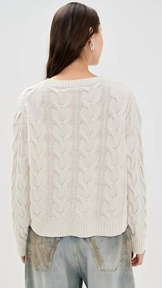 Free People - V-neck Cable Sweater