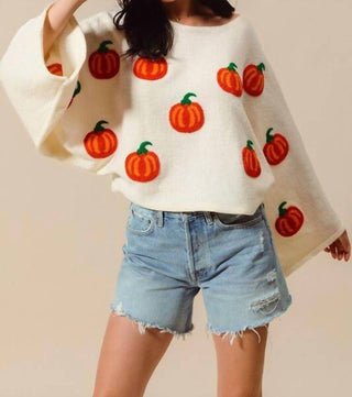 So Me - Pretty Pumpkin Halloween Thanksgiving Sweater Top