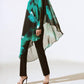 Joseph Ribkoff - Floral Print Asymmetric Chiffon One-shoulder Top