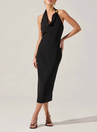 Astr - Alanna Halter Cowl Neck Dress