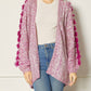 Entro - Long Detailed Sleeve Open Knit Cardigan