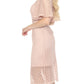 Joseph Ribkoff - Guipure Lace Flutter Sleeve Midi Sheath Dress