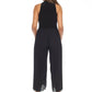Joseph Ribkoff - V-neck Sleeveless Pleated Wide-leg Jumpsuit