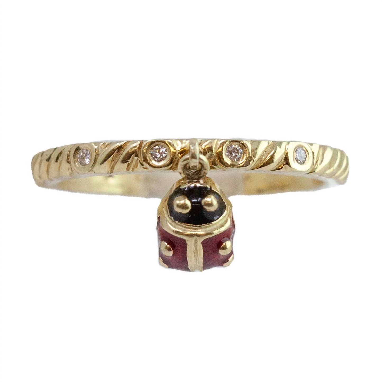 Hidalgo - Ladybug Dangle Ring - Size 7