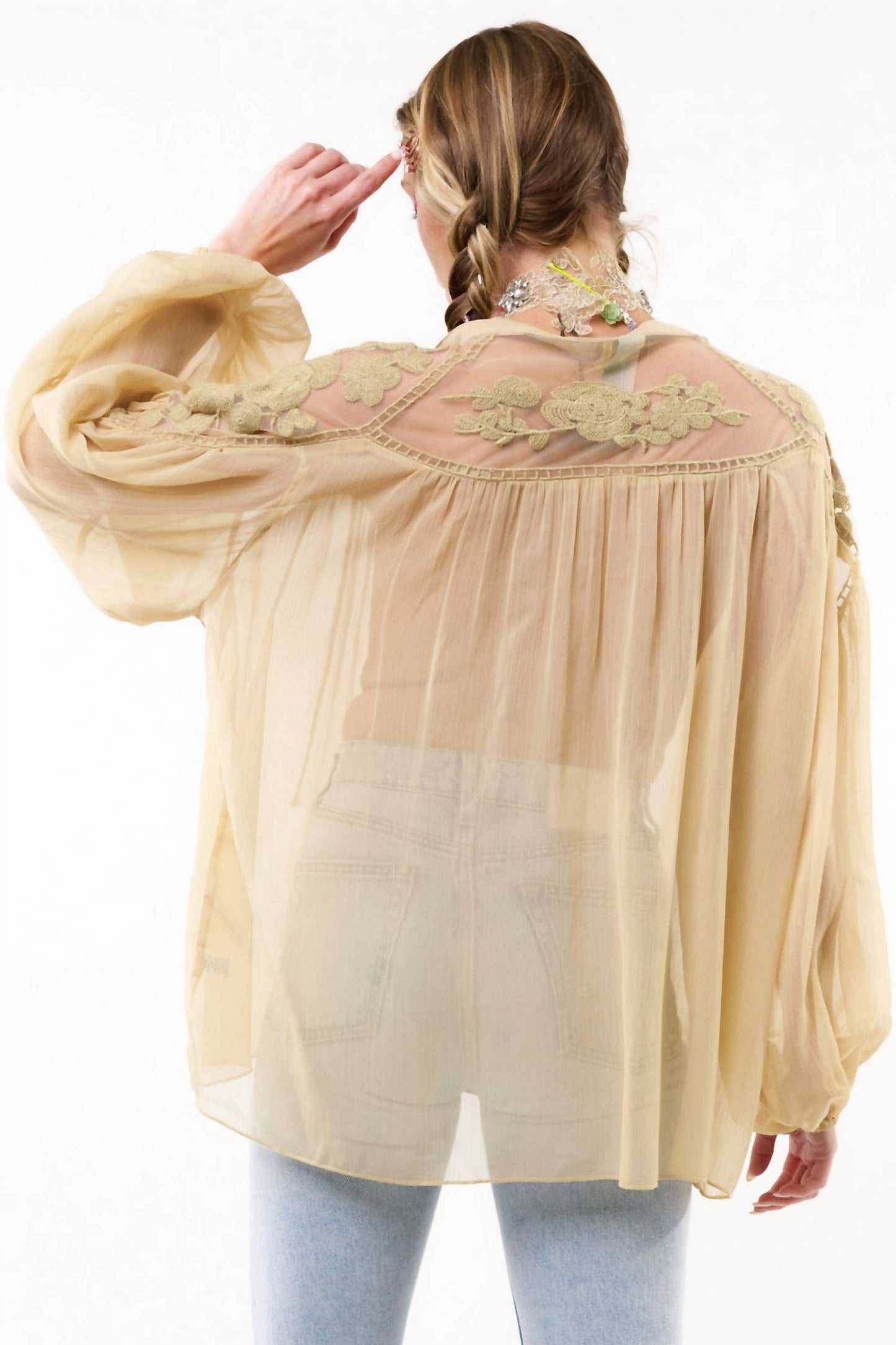 Aratta - Camellia Embroidered Chiffon Blouse