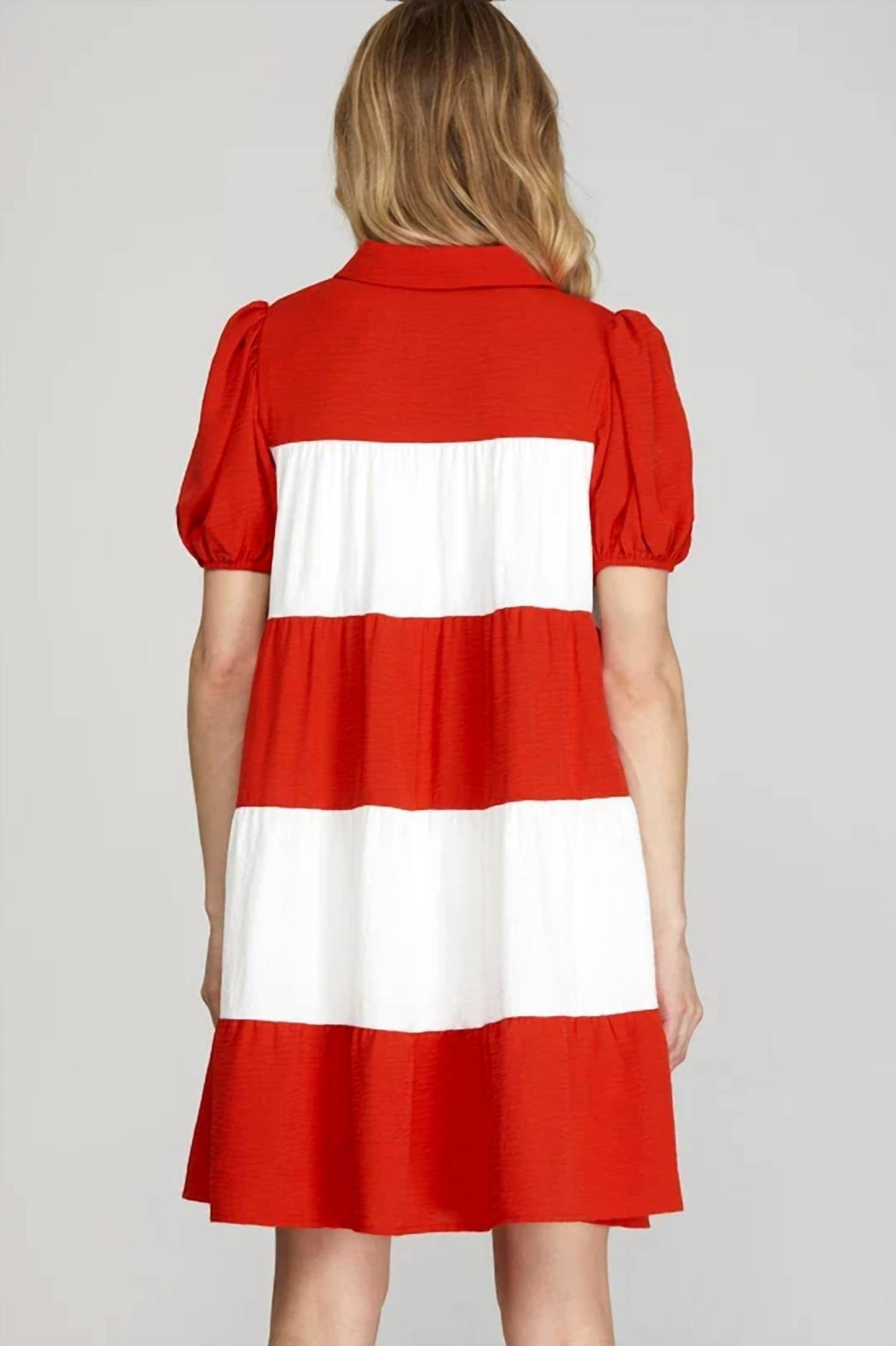 She + Sky - Color Block Tiered Dress