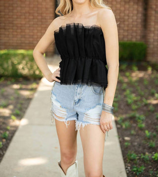 Buddylove - GISELLE PLEATED STRAPLESS TOP