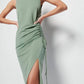 Nation Ltd - Iris Ruched Crewneck Midi Dress