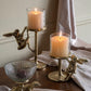 5x5x4.5' Gold Lizard Pedestal Bowl with Ribbed Glass Dish