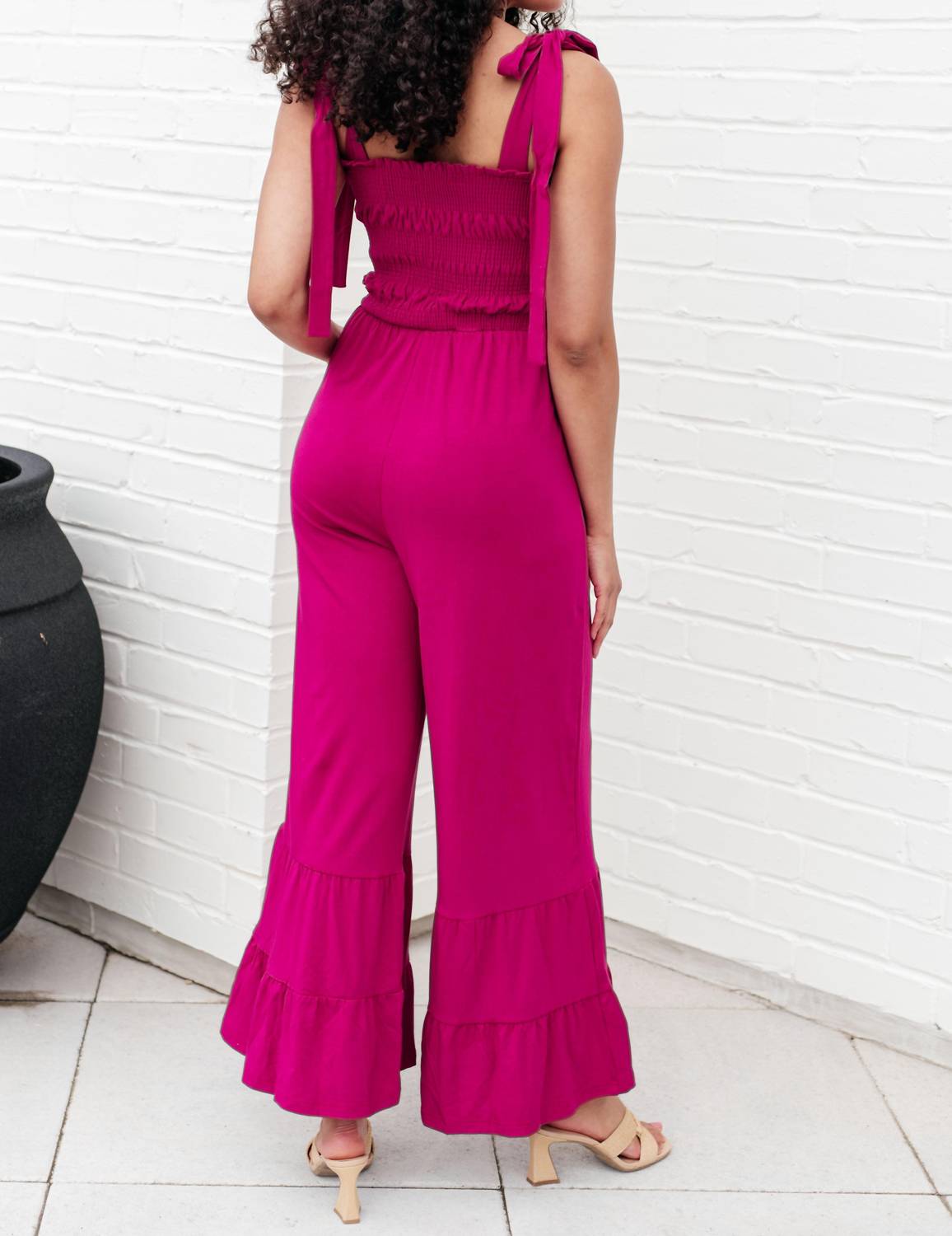 White Birch - Almost Available Flared Jumpsuit