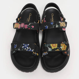 Dior - Pre-loved Women Floral Jacquard Dioract Flat Sandals