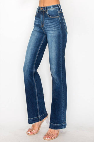 Risen - High Rise Straight Jeans Dark