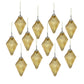 Set of 12, Gold Glass Christmas Ornaments – Decorative Hanging Ball Set