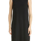 Eileen Fisher Ballet Neck Longline Rib Tunic in Black, Size X-Large
