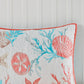 6 Piece Cotton Sateen Quilt Set with Throw Pillows Coral Full/Queen