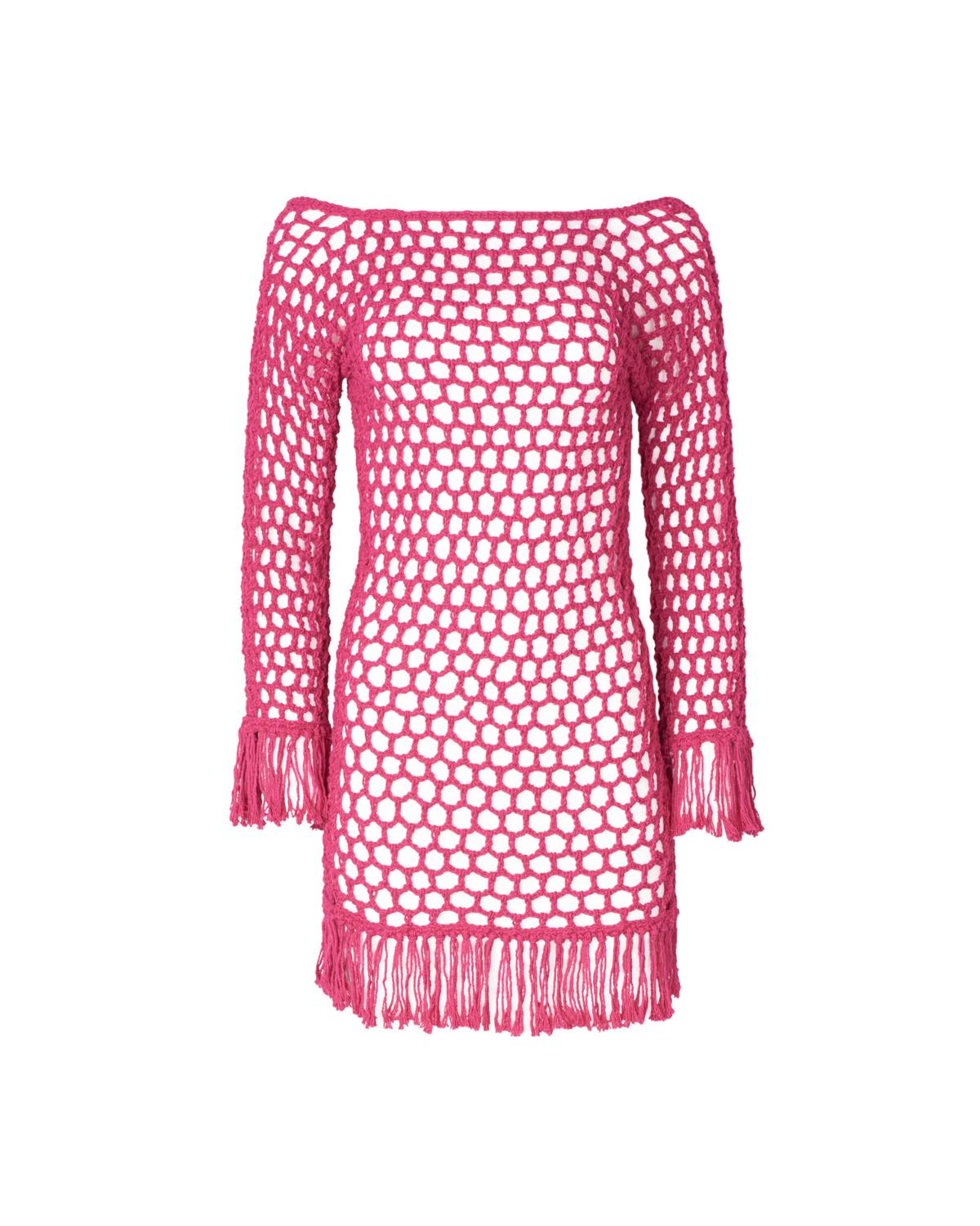 Soah - Women's Violet Crochet Mini Dress