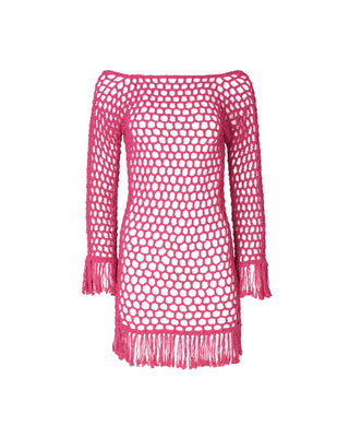 Soah - Women's Violet Crochet Mini Dress