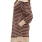 Entro - Misha Stripped Zipper Neckline Sweatshirt Dress