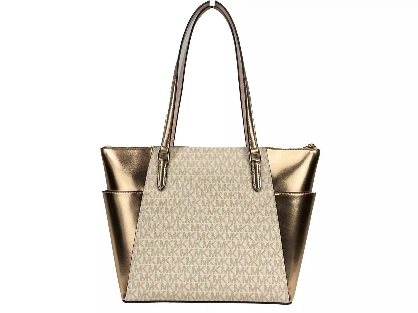 Michael Kors - Women's Charlotte Leather Top Zip Tote Bag Purse Large