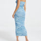 Good American - Ruched Mesh Midi Dress