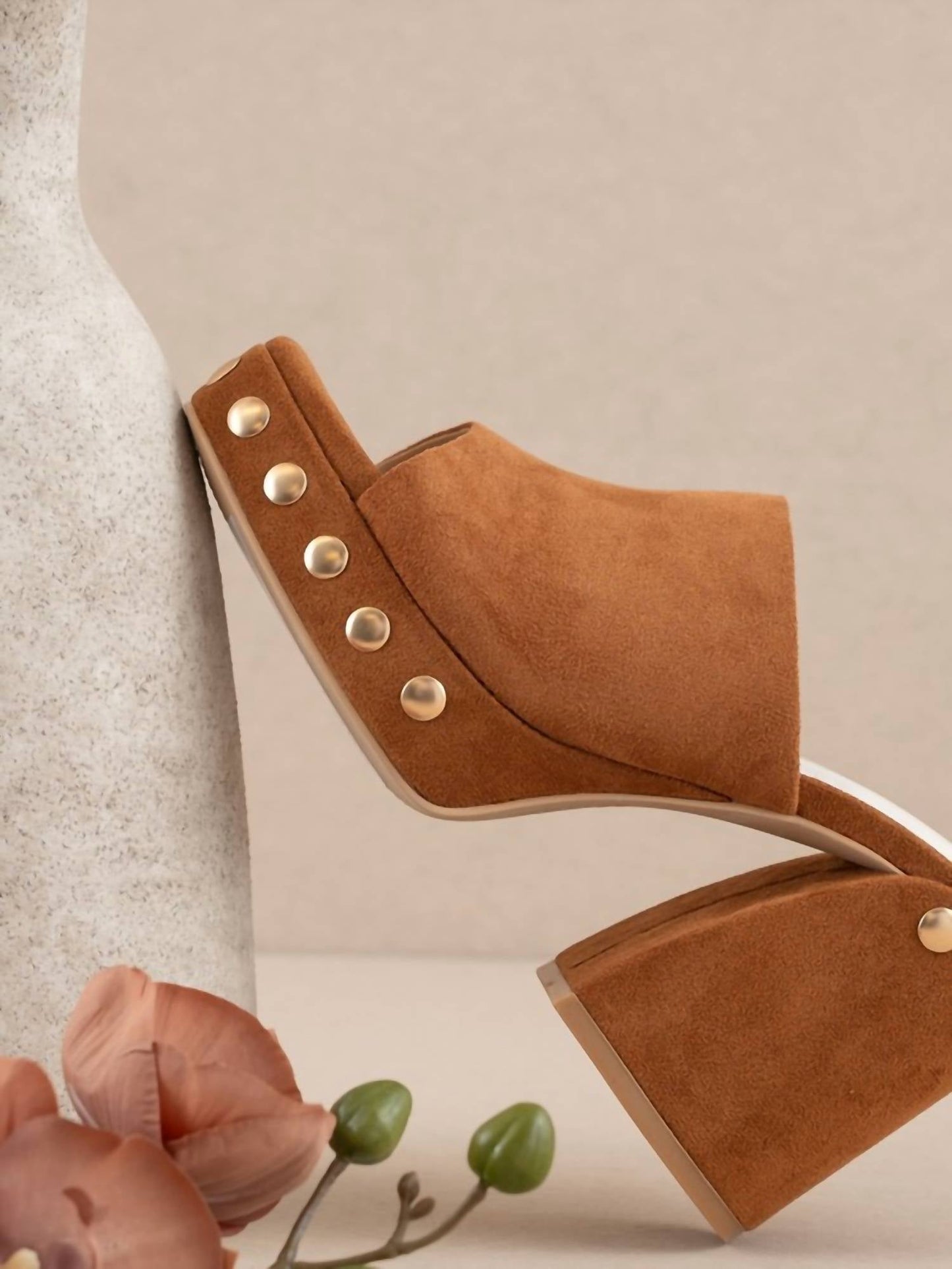 Oasis Society - The Leona - Studded Suede Platform Heels