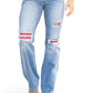 Judy Blue - PLAID PATCH DETAIL BOOTCUT JEAN
