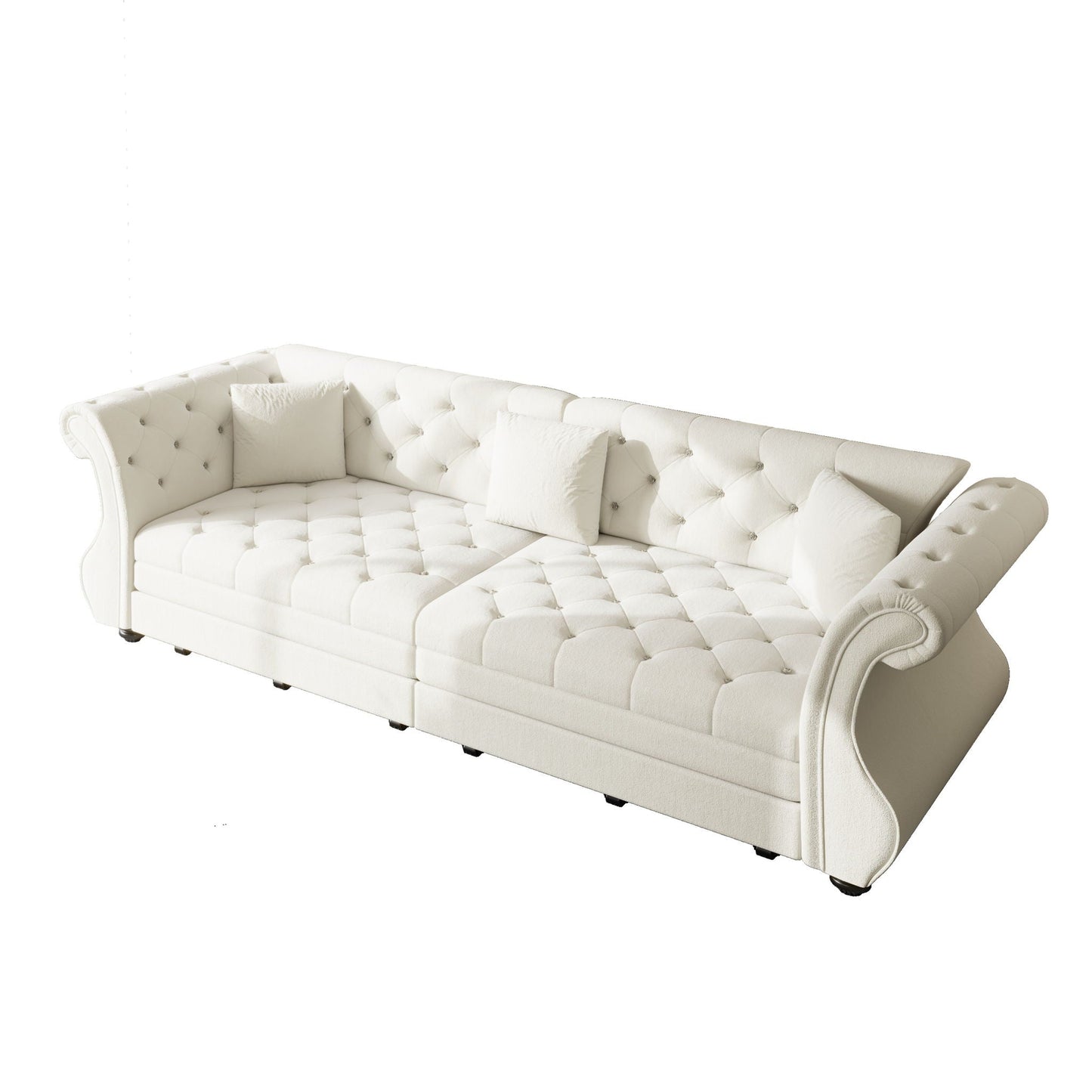 Oversized Chesterfield Pull Out Sofa Bed with Flower Tufting
