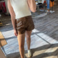 Entro - High Waisted Leather Shorts